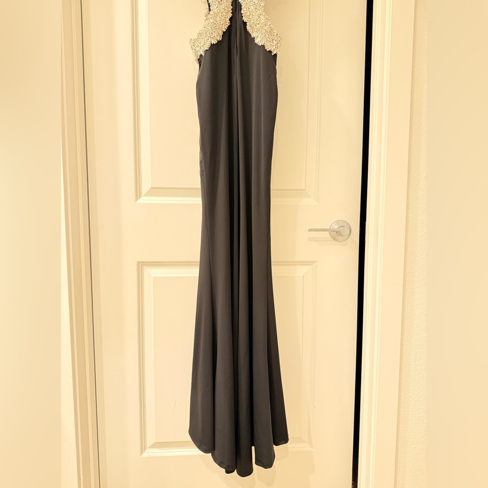 NWOT BRONX AND BANCO Camila Black Rhinestone Cutout Gown - Picture 14 of 15